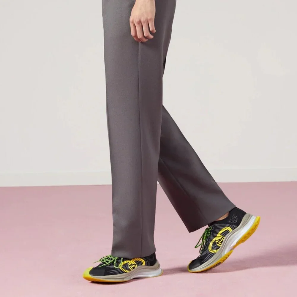 GUCCI SNEAKERS RUN RUBBER TRIMMED MESH SHOES w GG LOGO sz 11 11.5 - Picture 2 of 16